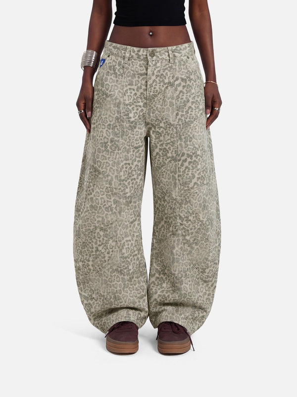 Aelfric Eden Baggy Barrel Leopard Jeans