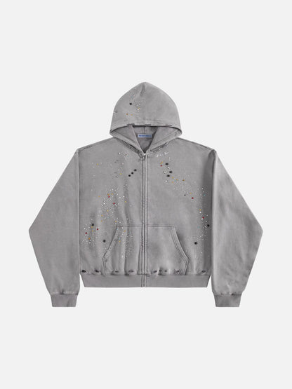 Aelfric Eden Rhinestone Regular Zip Up Hoodie