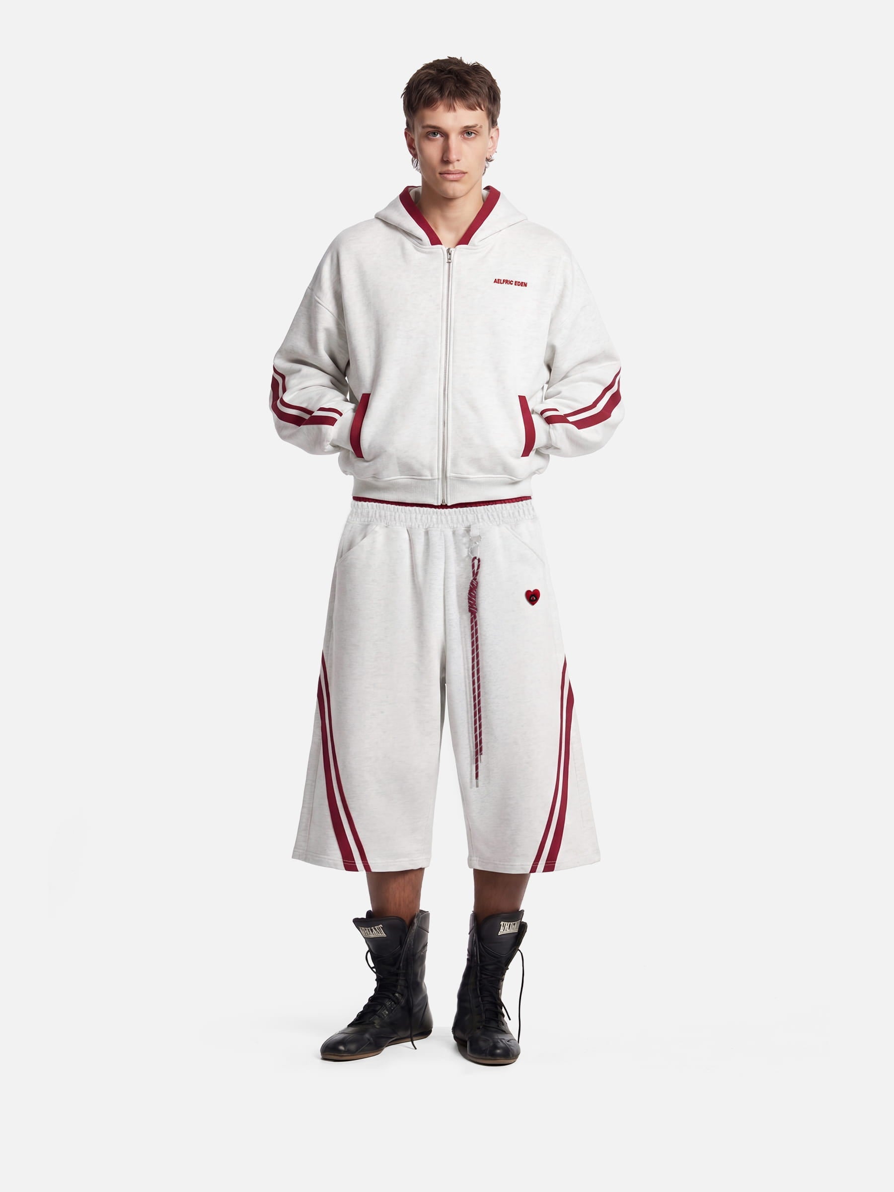 Aelfric Eden Boxy Contrast Stripe Zip Up Hoodie