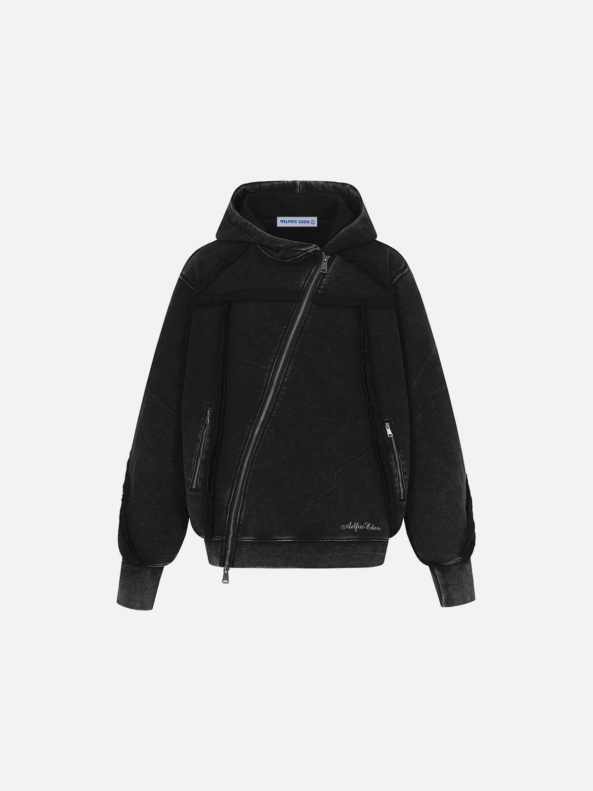 Aelfric Eden Washed Asymmetric Zip Up Hoodie