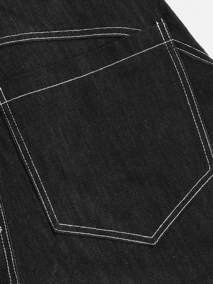 Aelfric Eden Metal Button Raw Baggy Barrel Jeans
