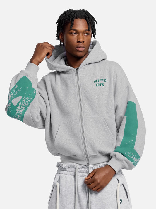 Aelfric Eden Boxy Graphic Zip Up Hoodie