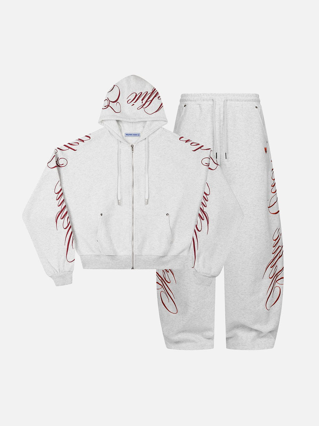 Aelfric Eden Boxy Script Embroidery Hoodie Sets