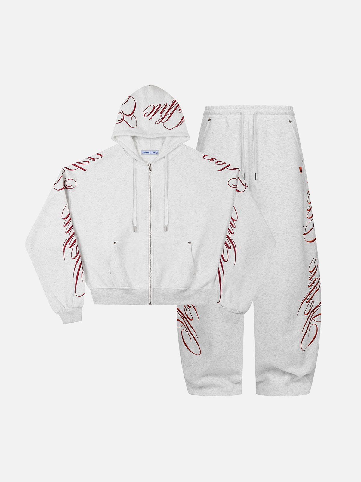 Aelfric Eden Boxy Script Embroidery Hoodie Sets