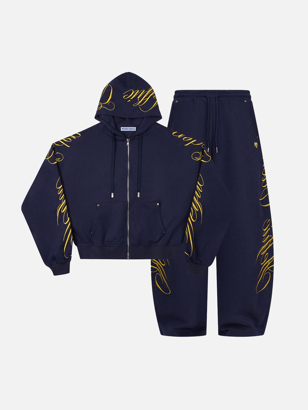 Aelfric Eden Boxy Script Embroidery Hoodie Sets