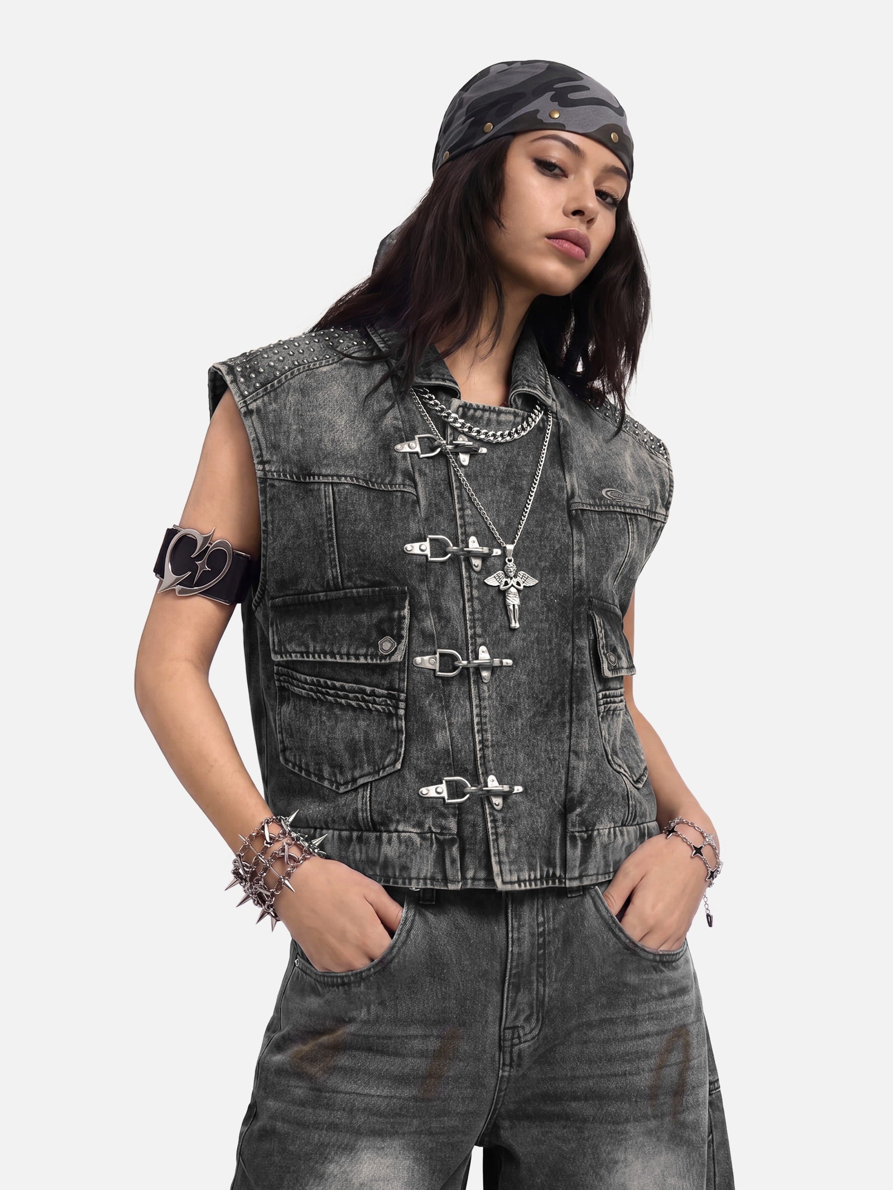 Aelfric Eden Super Boxy Fireman Clasp Denim Vest