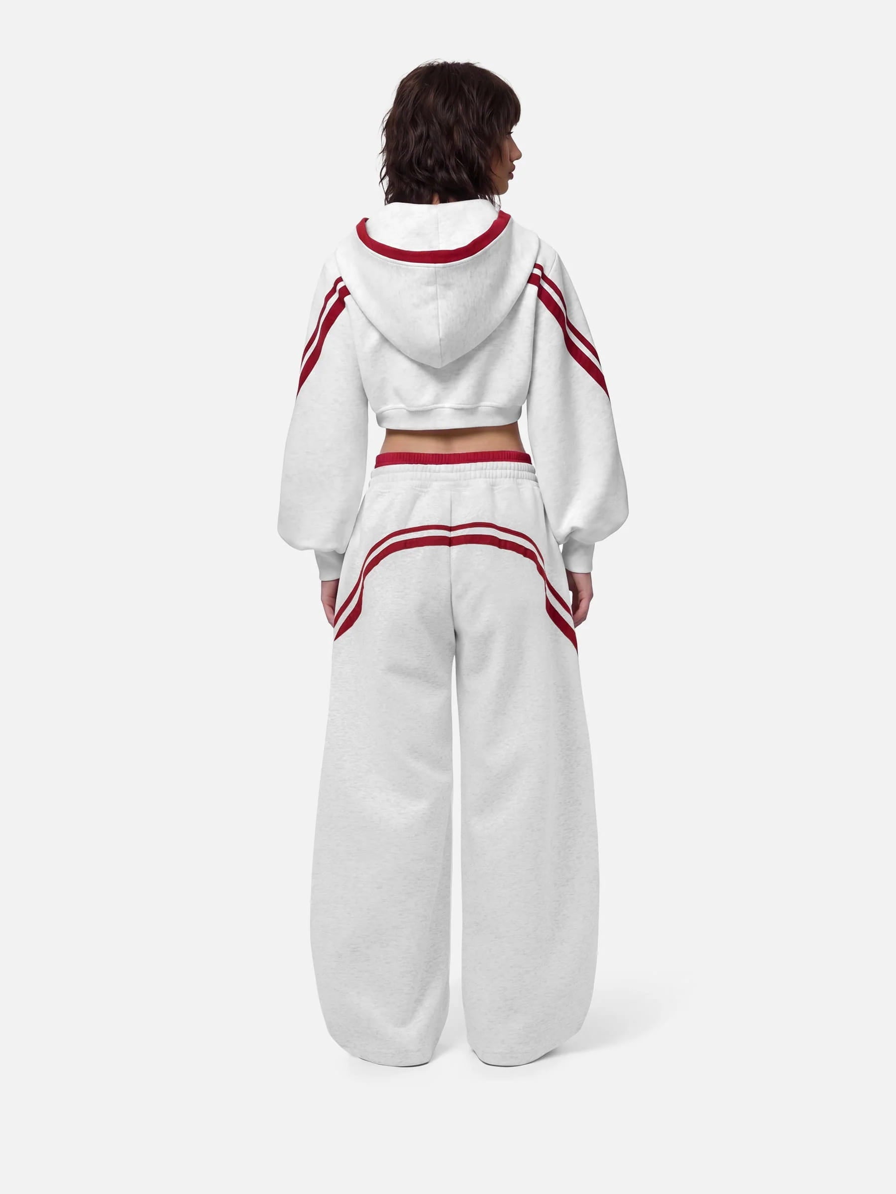 Aelfric Eden Cropped Contrast Stripe Zip Up Hoodie
