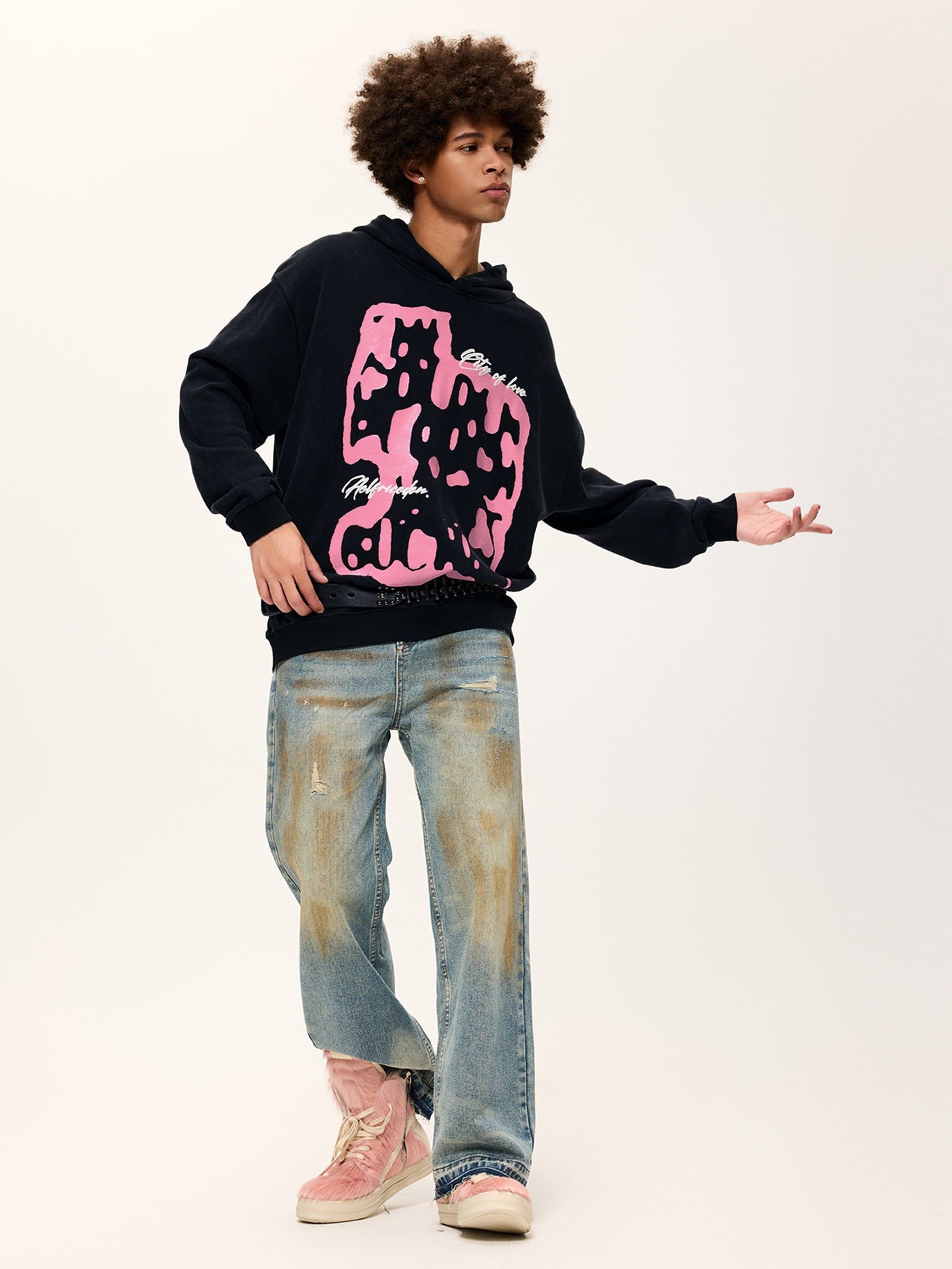 Aelfric Eden Oversized Abstraction Graphic Hoodie