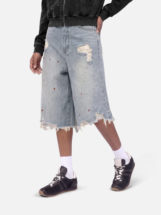 Aelfric Eden Rhinestone Application Jorts