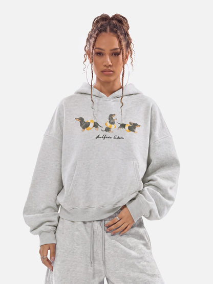 Aelfric Eden Boxy Dachshund Graphic Pullover Hoodie