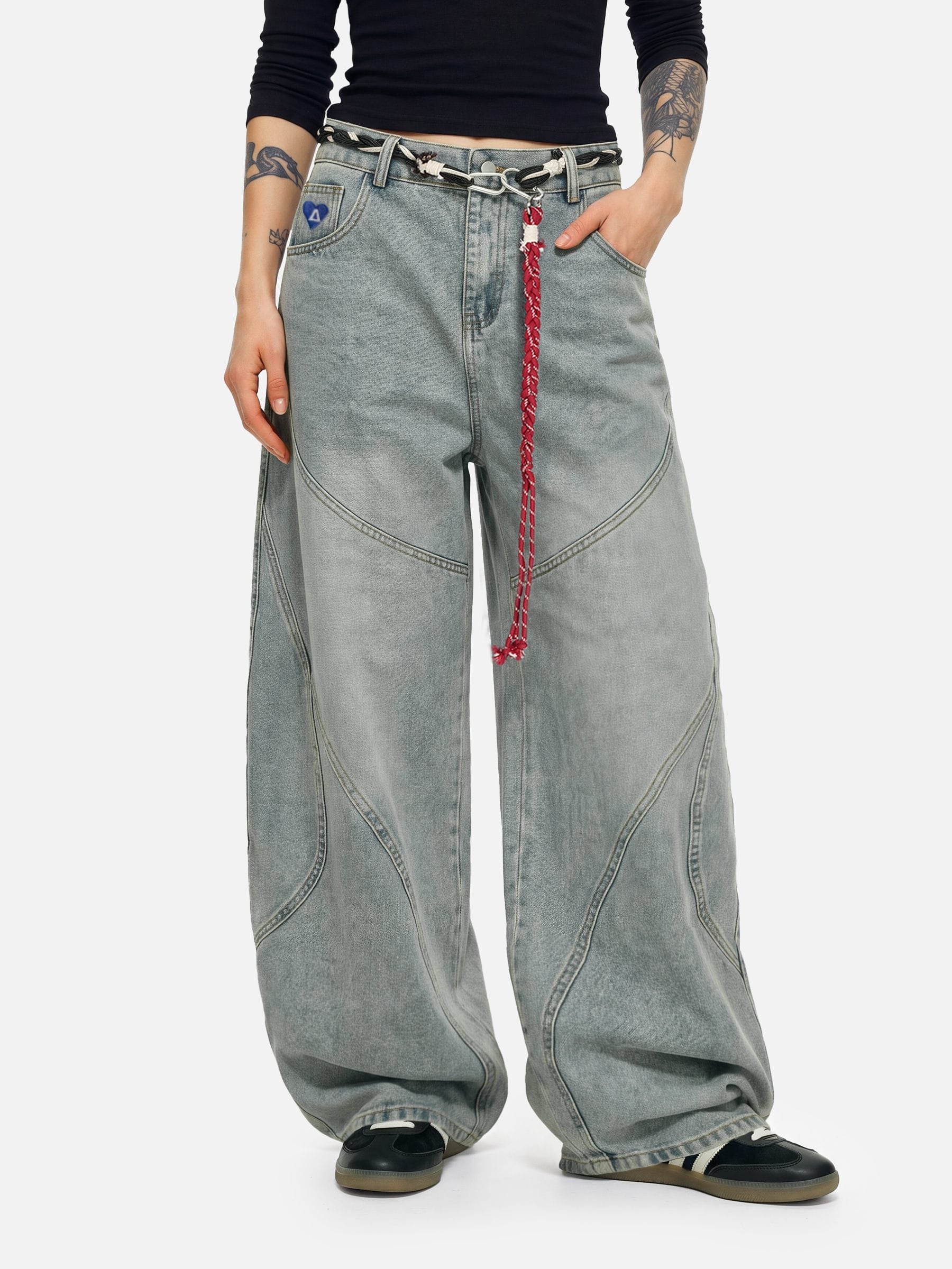 Aelfric Eden Rope Washed Baggy Barrel Jeans