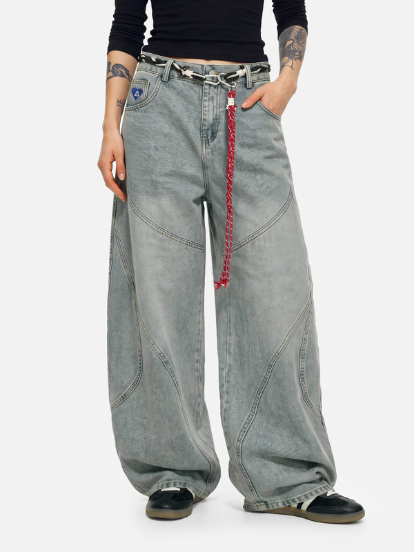 Aelfric Eden Rope Washed Baggy Barrel Jeans