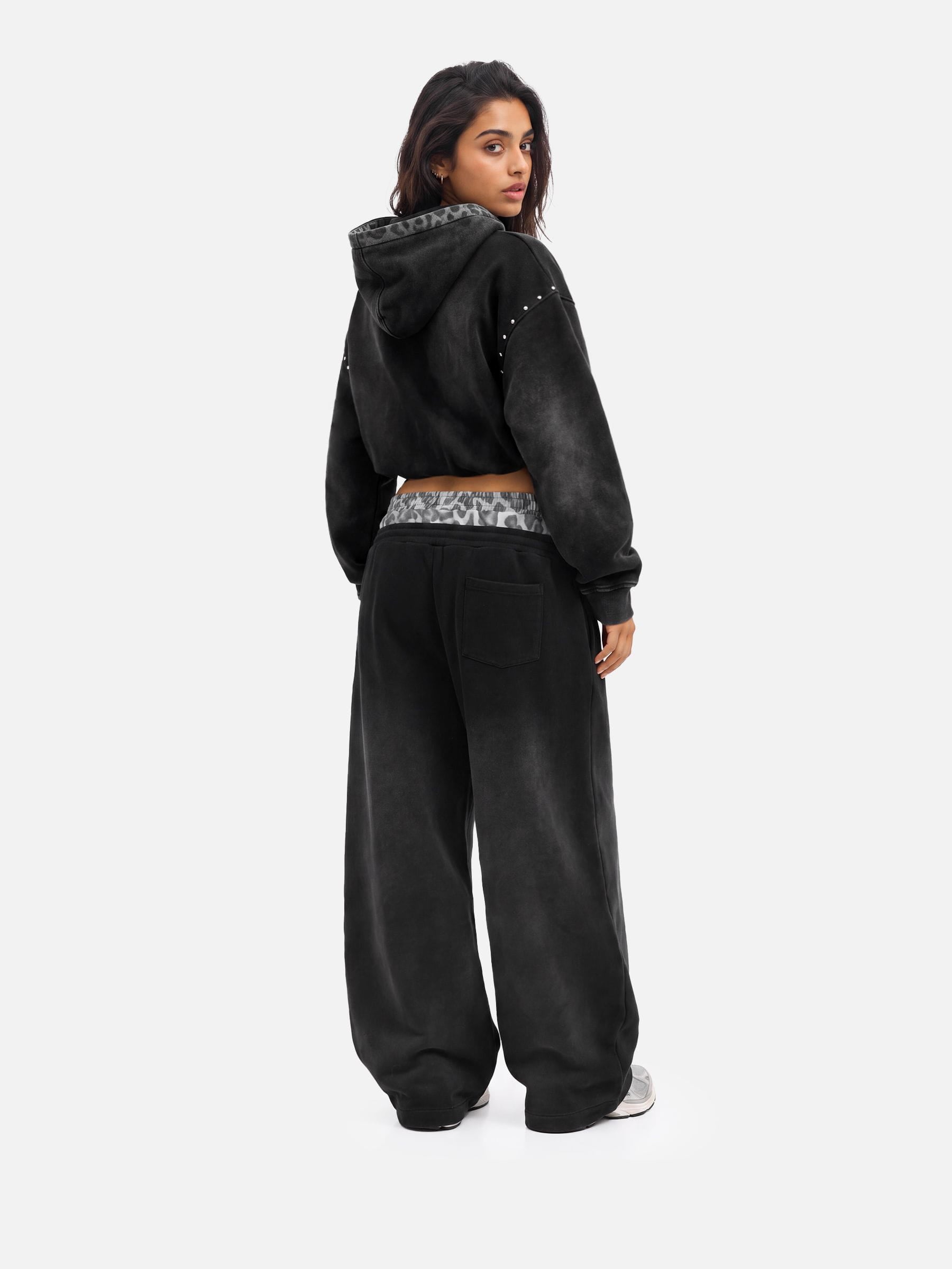 Aelfric Eden Boxy Leopard Hood Zip Up Hoodie