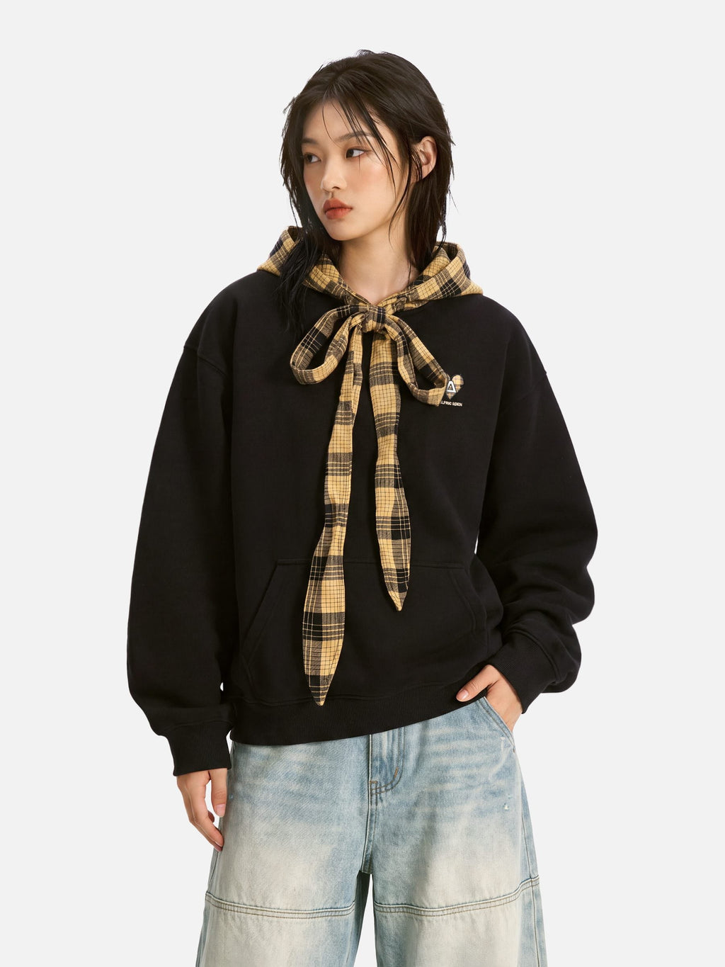 Aelfric Eden Plaid Bow Pullover Hoodie