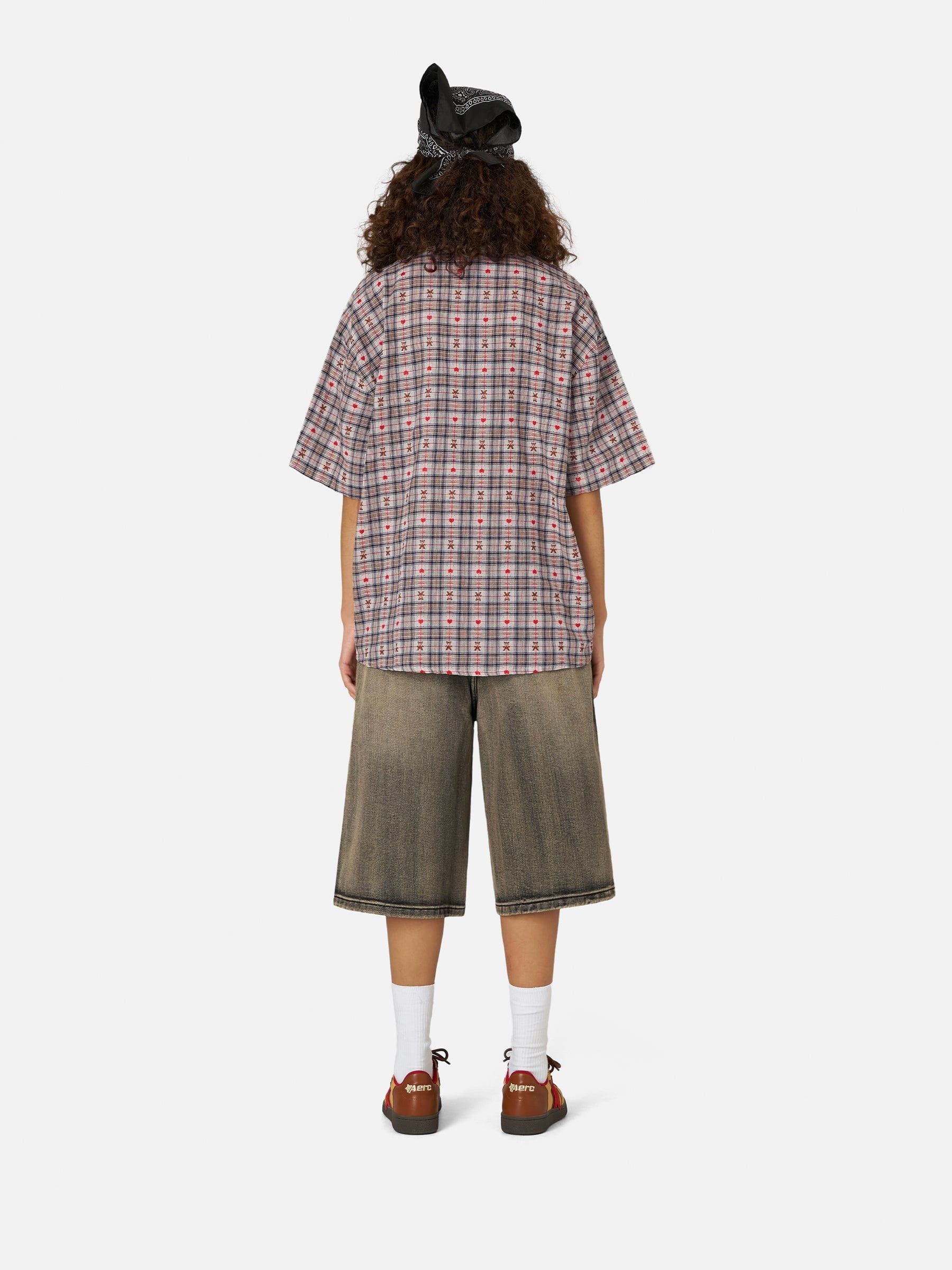 Aelfric Eden Crochet Heart Pocket Plaid Shirt