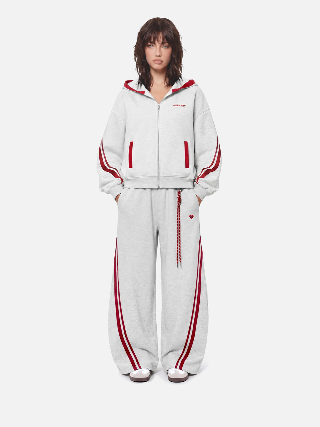 Aelfric Eden Boxy Contrast Stripe Zip Up Hoodie