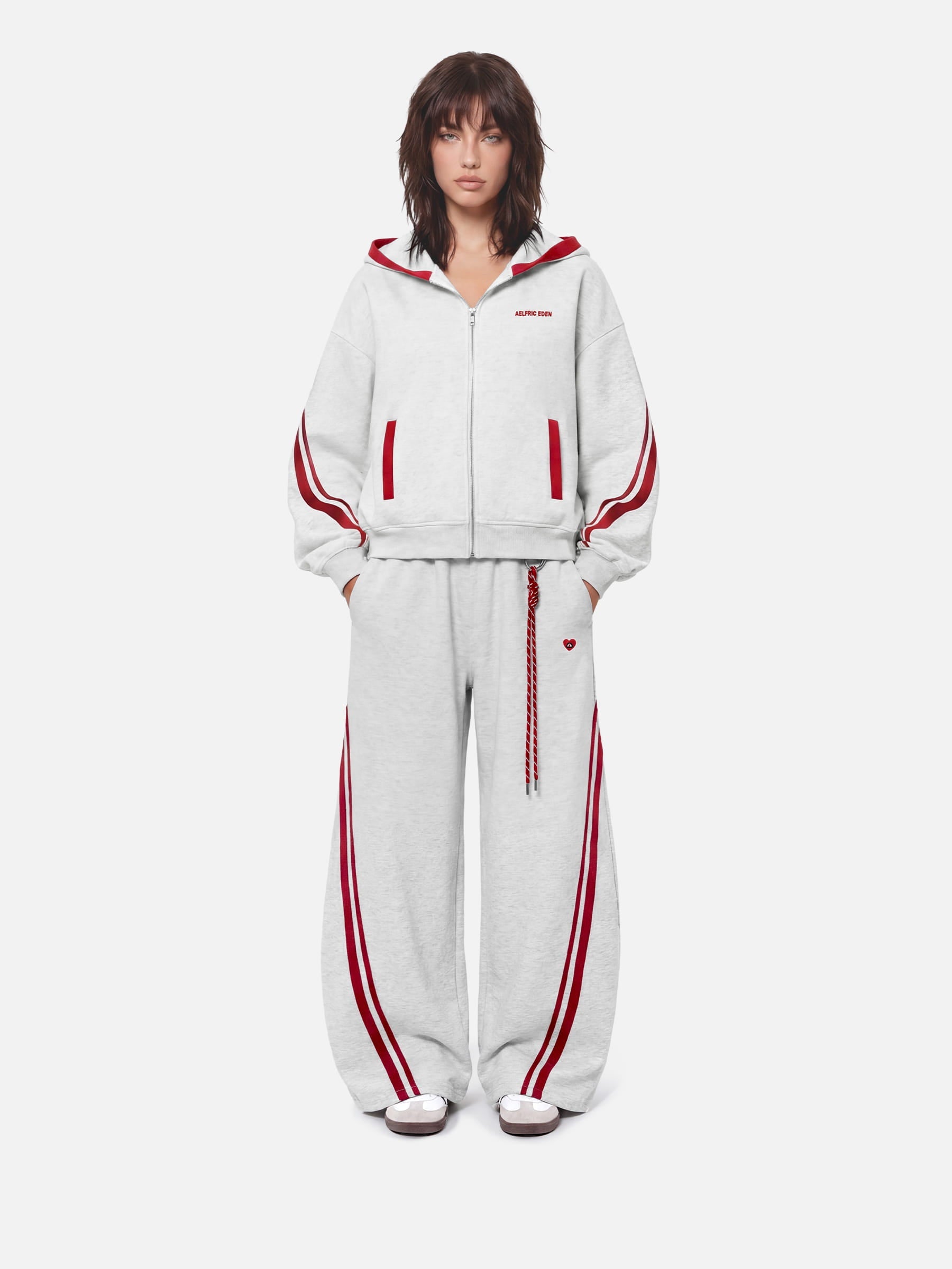 Aelfric Eden Boxy Contrast Stripe Zip Up Hoodie