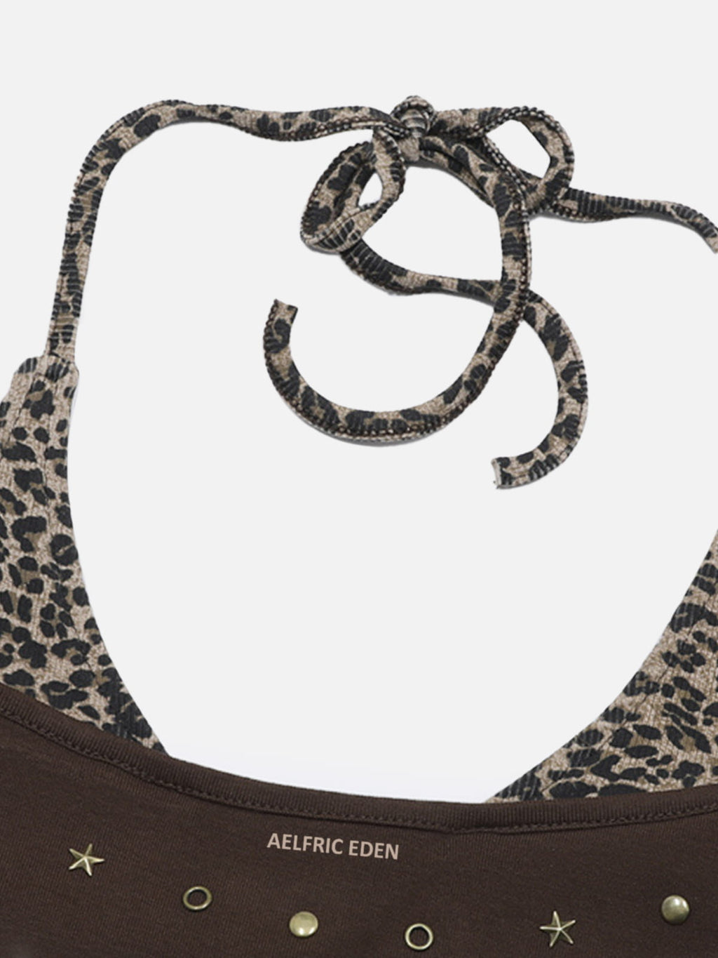 Aelfric Eden Leopard Halter Studded Cami Top