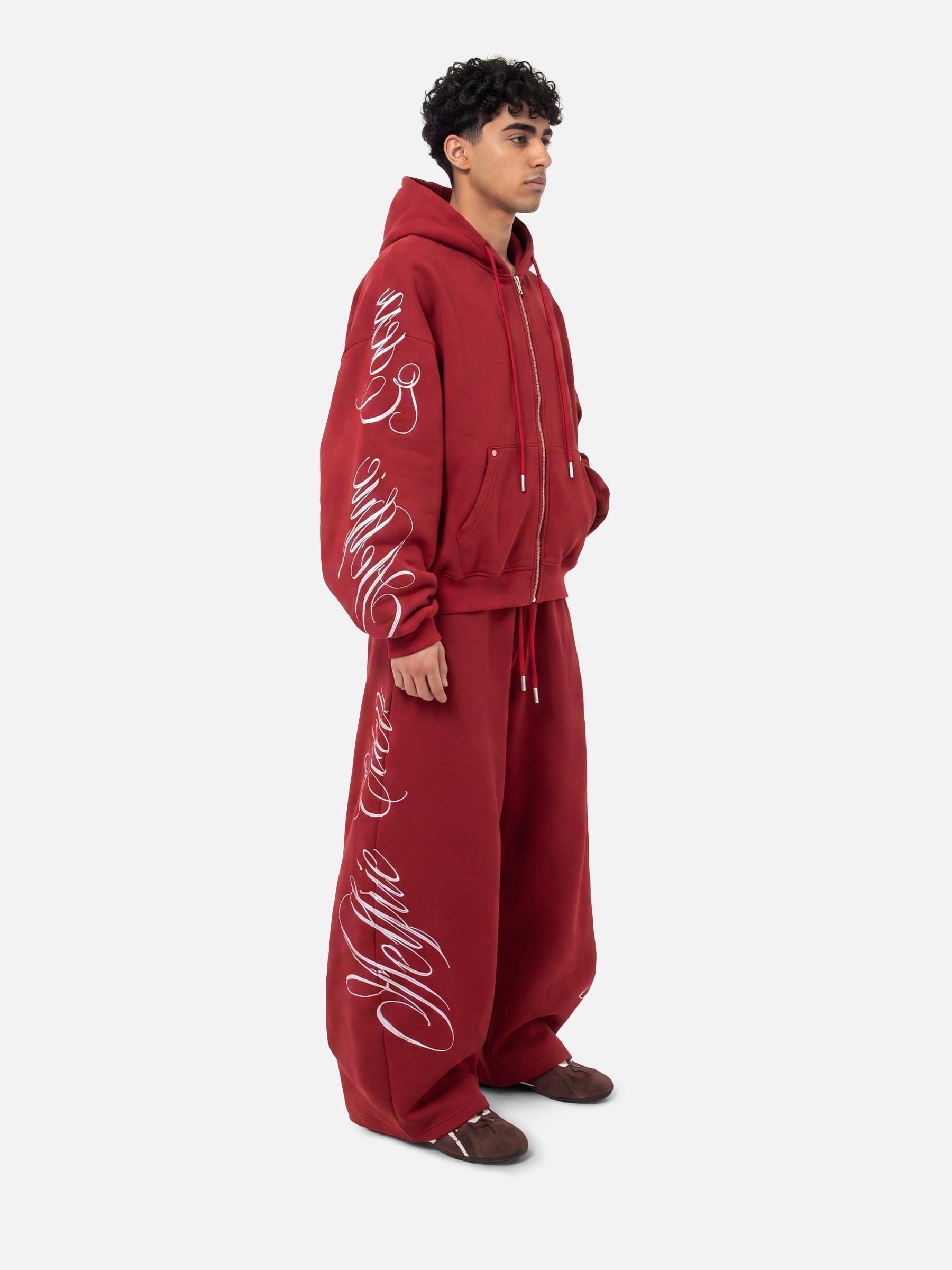 Aelfric Eden Boxy Script Embroidery Hoodie Sets