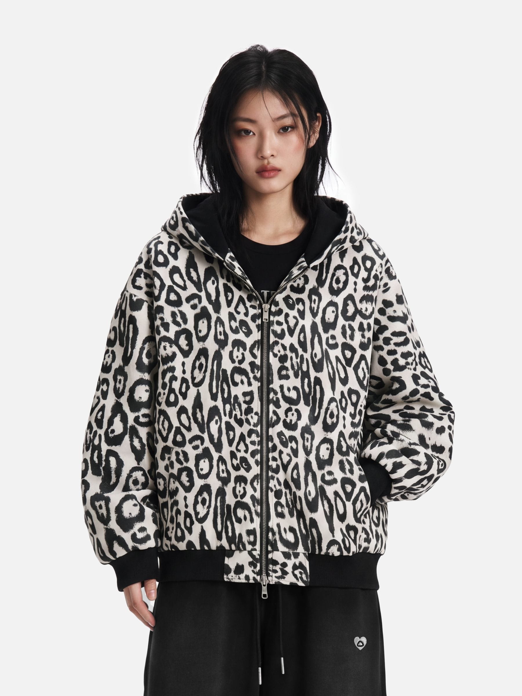 Aelfric Eden Reversible Leopard Zip Up Hoodie