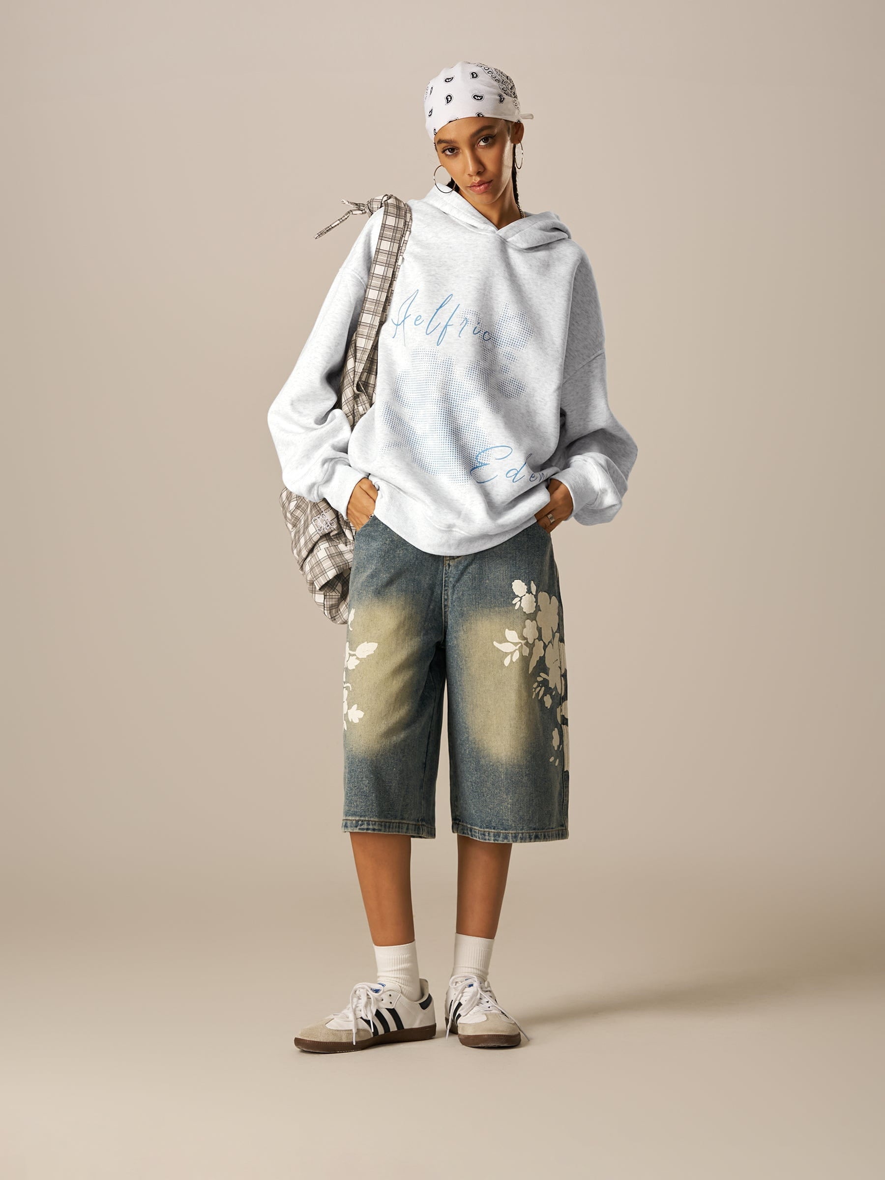 Aelfric Eden Oversized Flower Pattern Hoodie