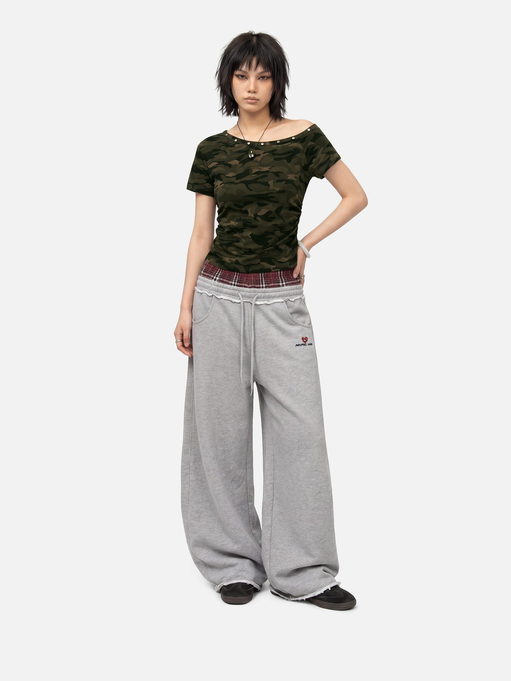 Aelfric Eden CAMO Off-The-Shoulder Baby Tee