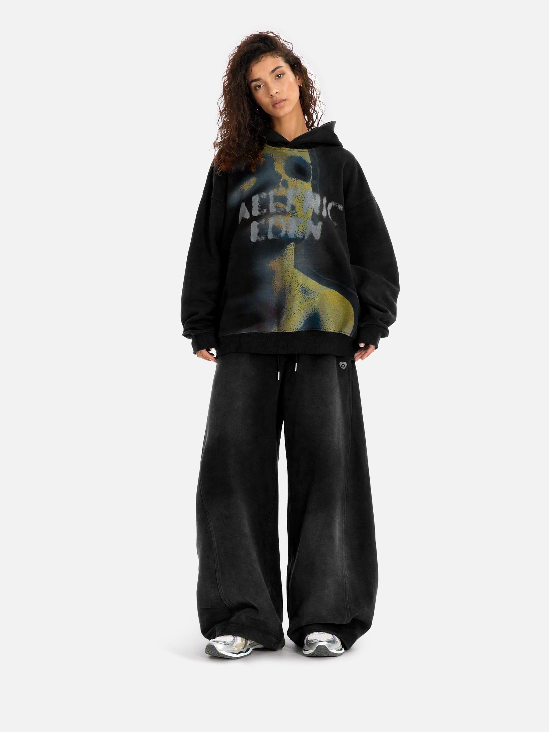 Aelfric Eden Oversized Thermal Pattern Pullover Hoodie