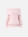 Aelfric Eden Cable Knit Off-The-Shoulder Sweater