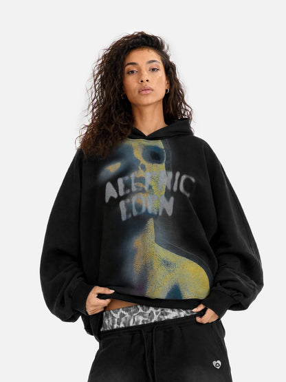 Aelfric Eden Oversized Thermal Pattern Pullover Hoodie