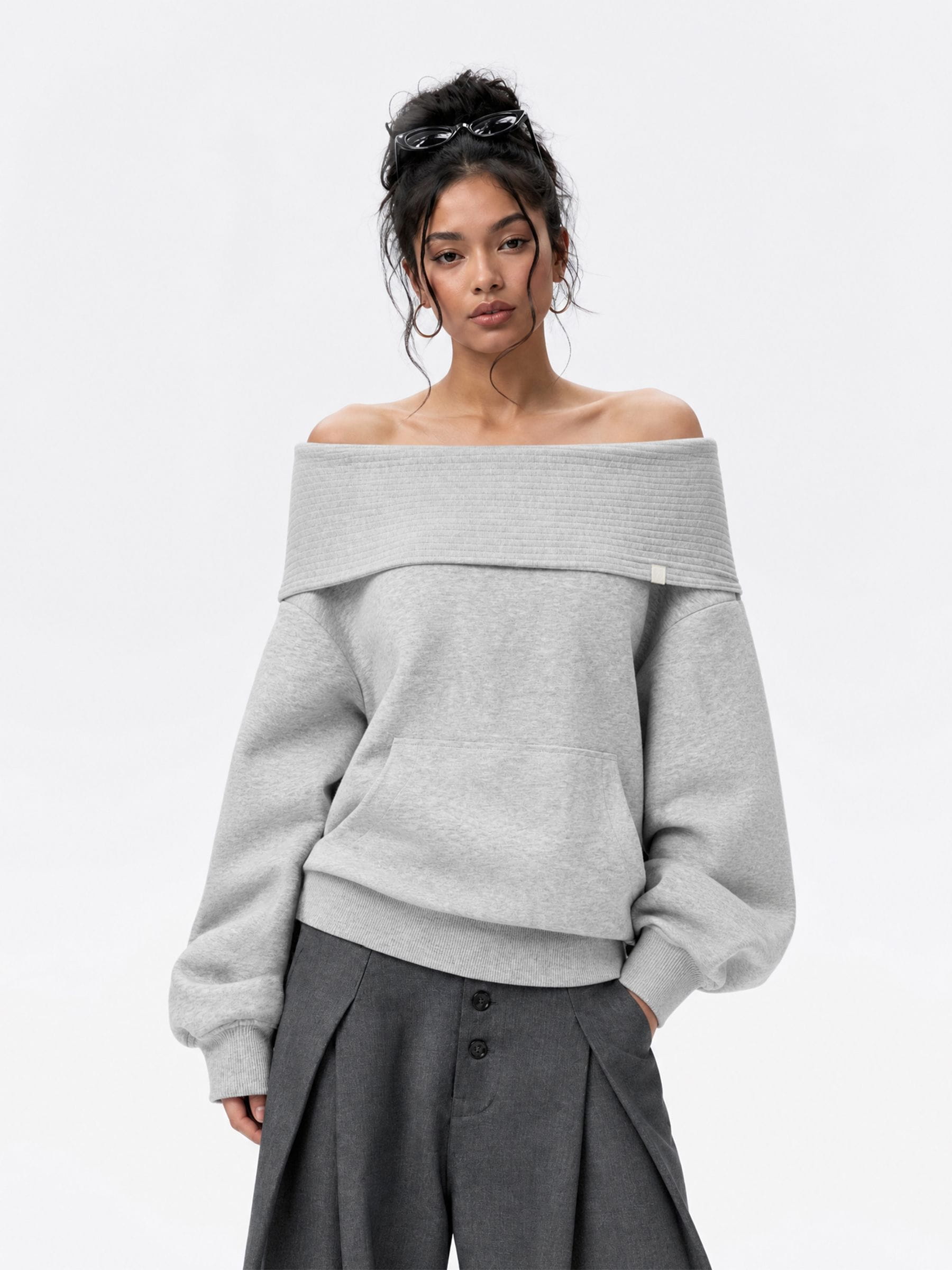 Aelfric Eden Off-The-Shoulder Pullover Hoodie
