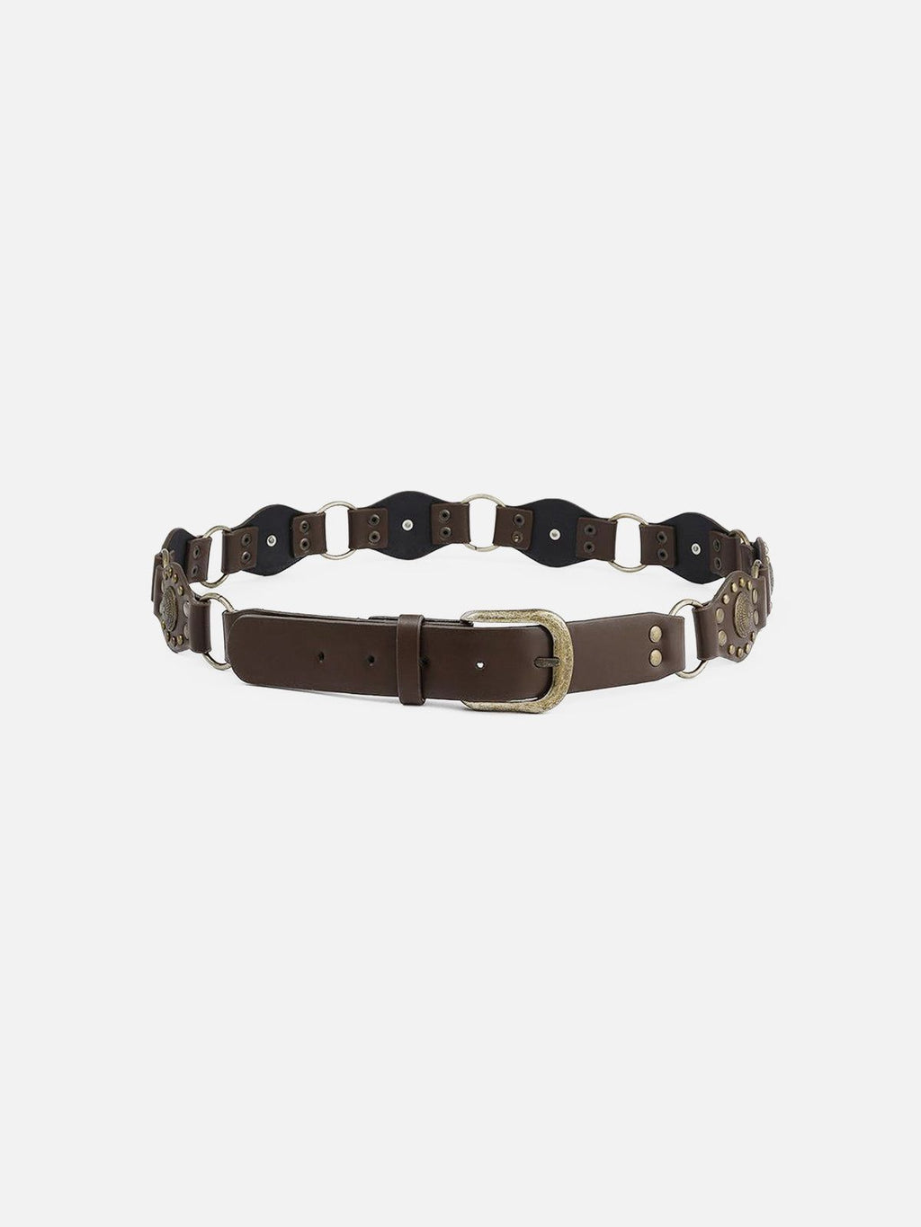 Vintage Rivet Faux Leather Belt