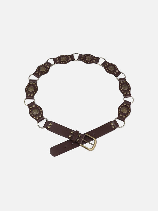 Vintage Rivet Faux Leather Belt