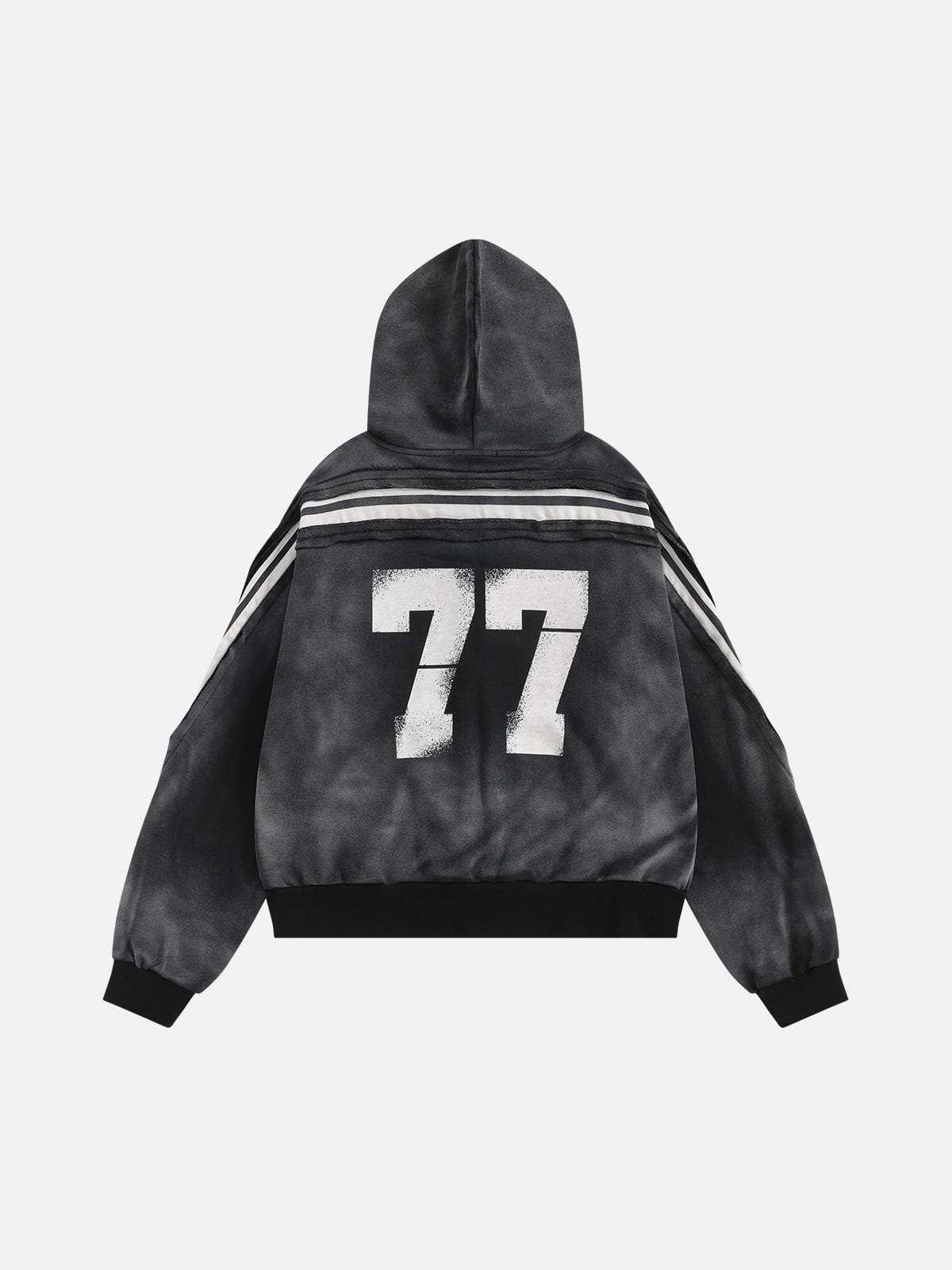 Aelfric Eden Boxy fit 77 Stripe Zip Hoodie – Acid Wash