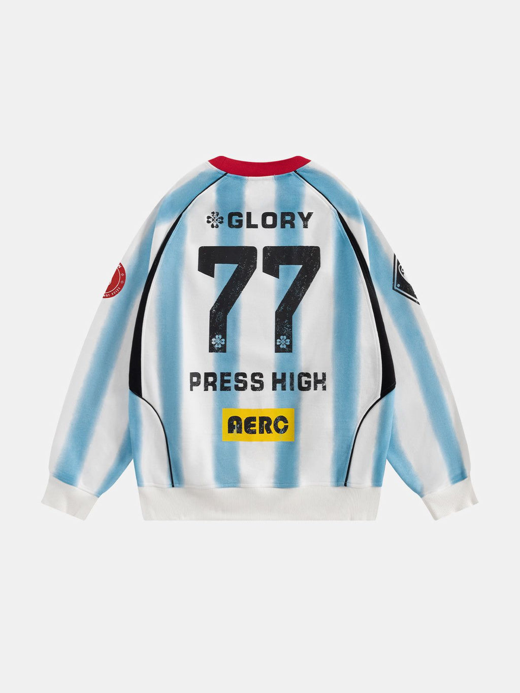 Aelfric Eden 77 Stripe Patchwork Print Sweatshirt