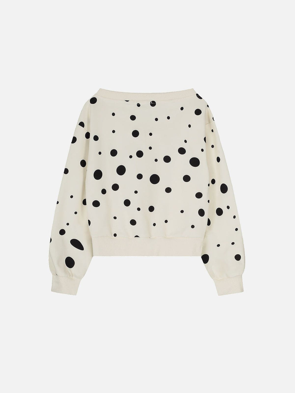 Aelfric Eden Polka Dot Off-The-Shoulder Zip Up Sweatshirt