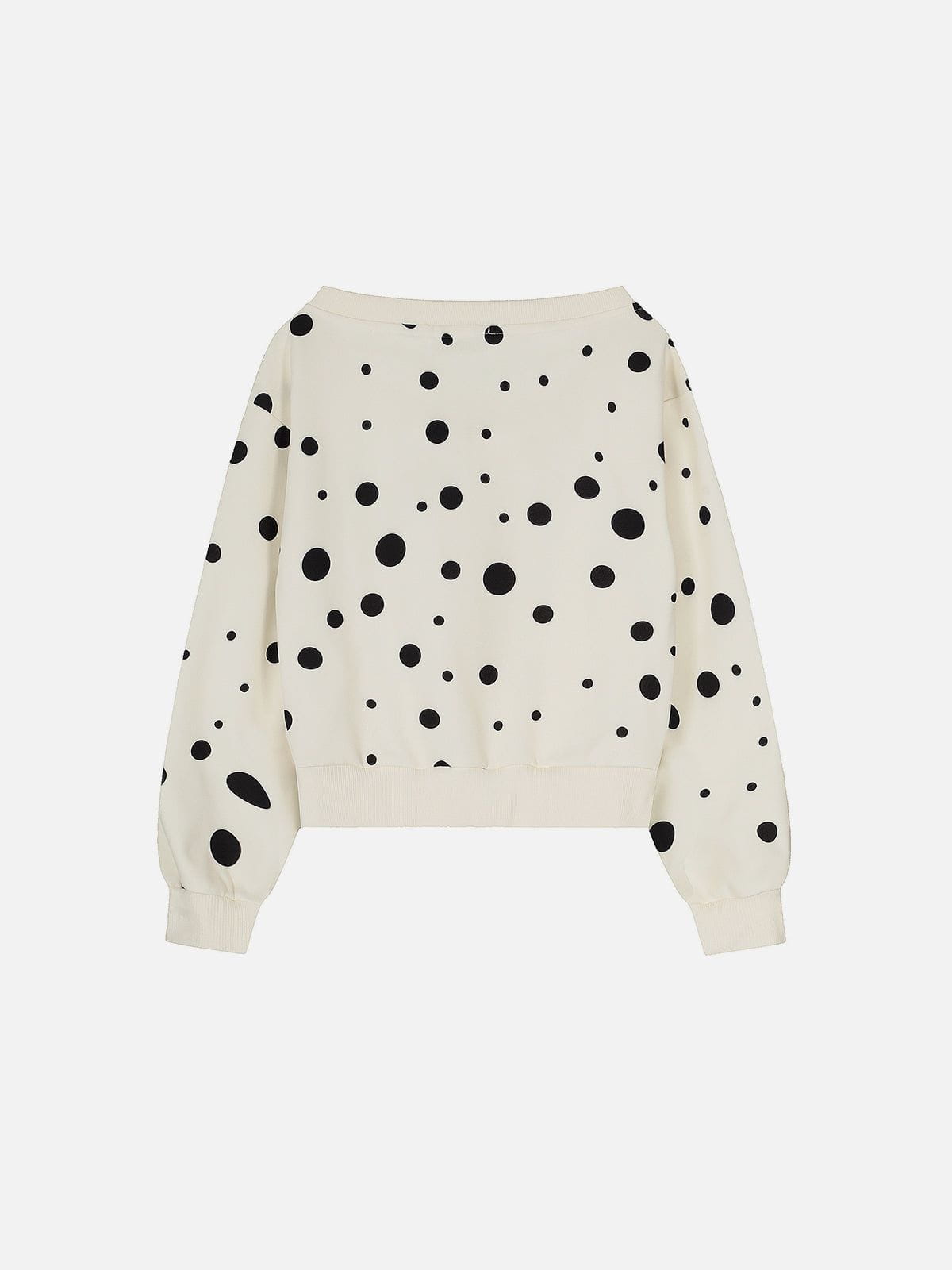 Aelfric Eden Polka Dot Off-The-Shoulder Zip Up Sweatshirt
