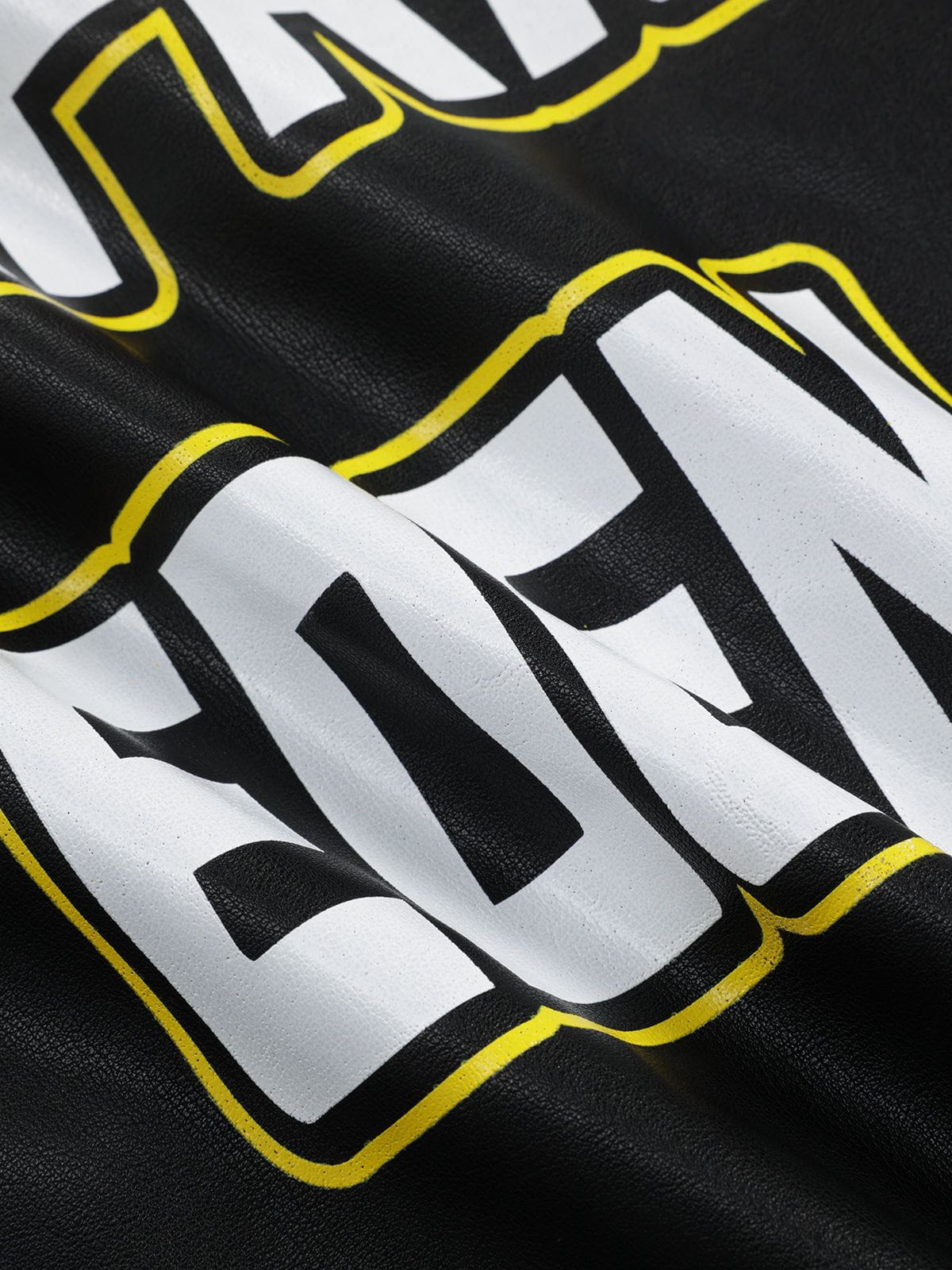 Aelfric Eden Racing Logo Patches Faux Leather Jacket