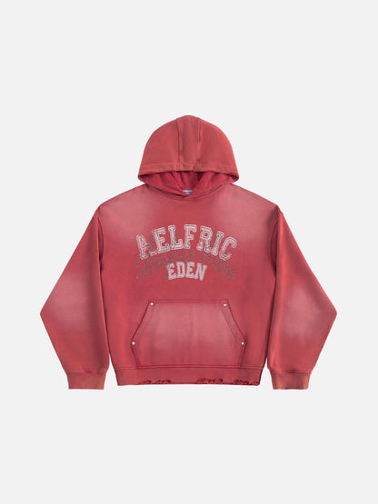 Aelfric Eden Boxy Rhinestone 77 Graphic Pullover Hoodie
