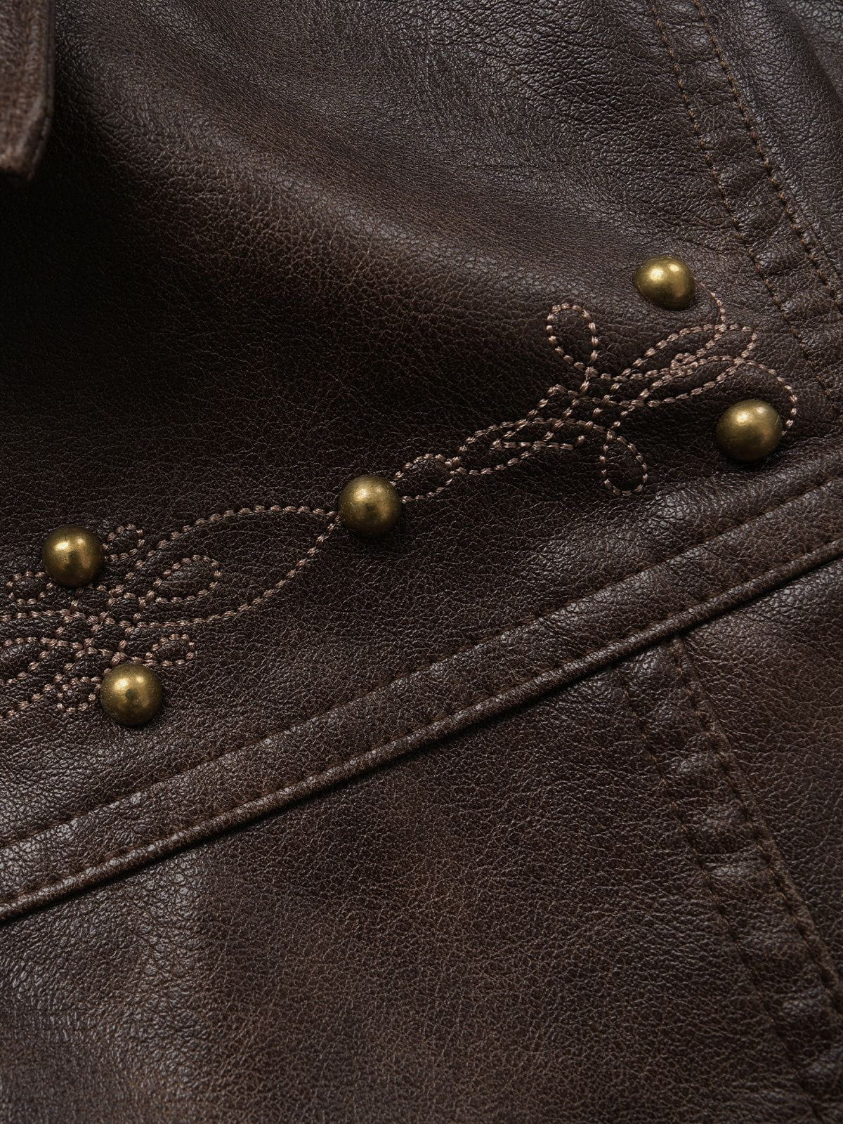Aelfric Eden Vintage Rivet Fuax Leather Jacket