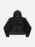 Aelfric Eden Boxy Washed Double Zip Up Hoodie