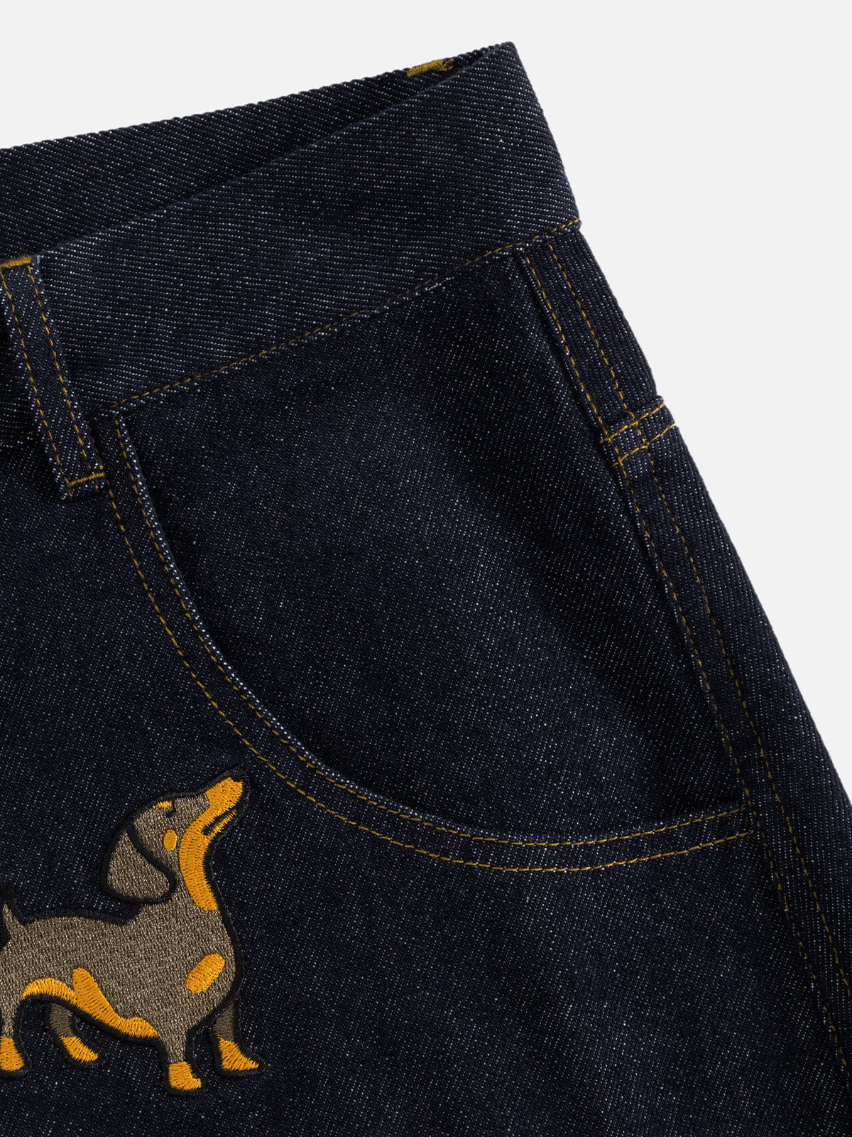 Aelfric Eden Dachshund Embroidered Baggy Jeans