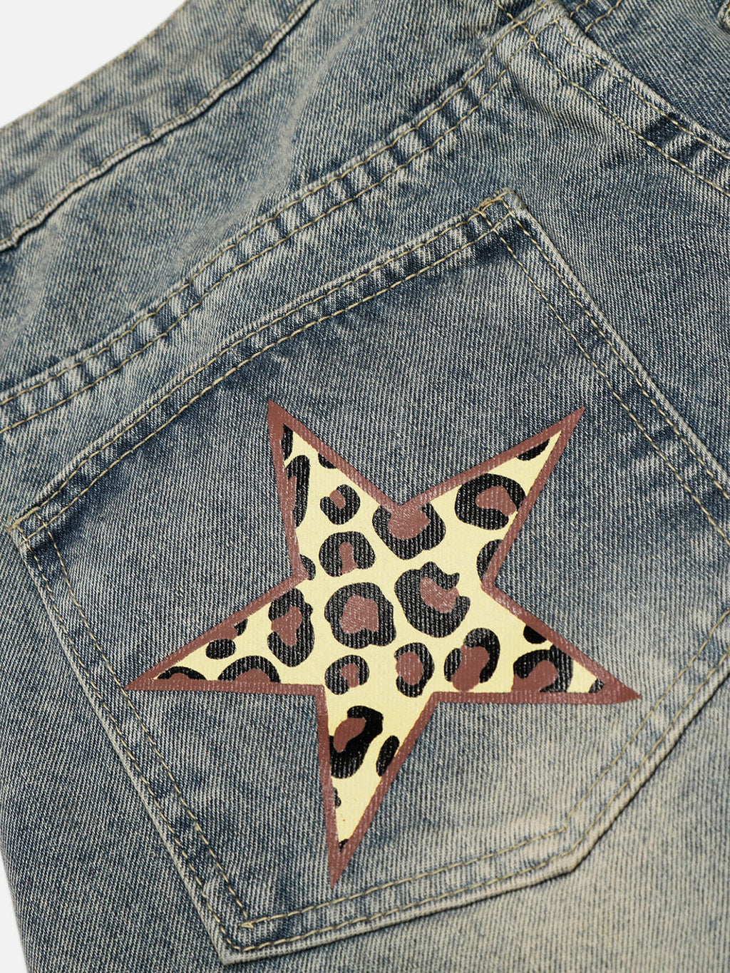 Aelfric Eden Leopard Star Panel Baggy Jeans
