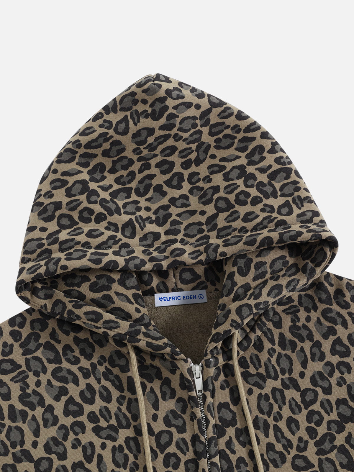 Aelfric Eden Boxy Leopard Zip Up Hoodie
