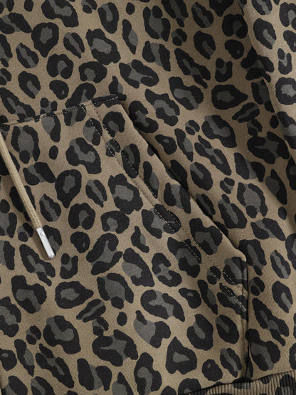 Aelfric Eden Boxy Leopard Zip Up Hoodie