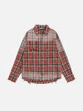 Aelfric Eden Plaid Distressed Long Sleeve Shirt