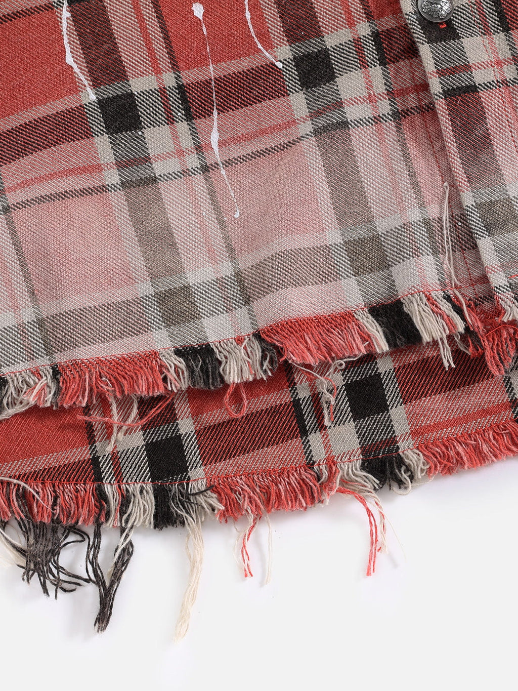 Aelfric Eden Plaid Distressed Long Sleeve Shirt