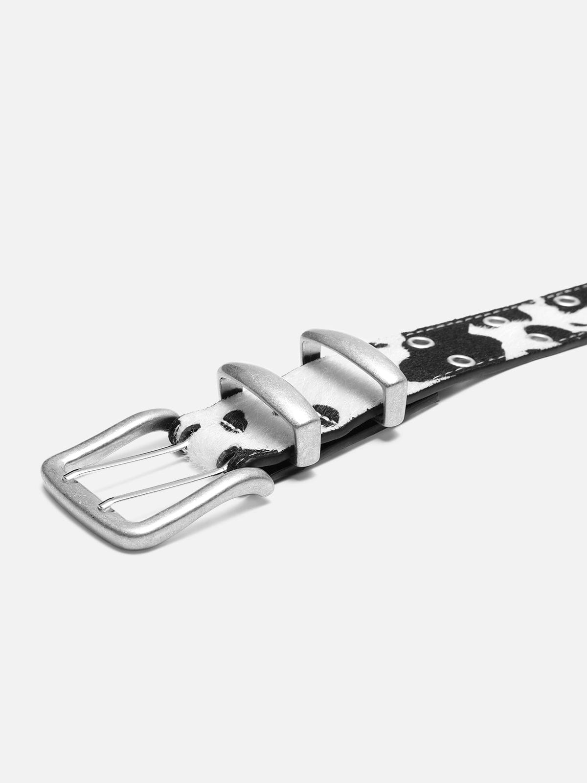 Cow Print Studded Belt