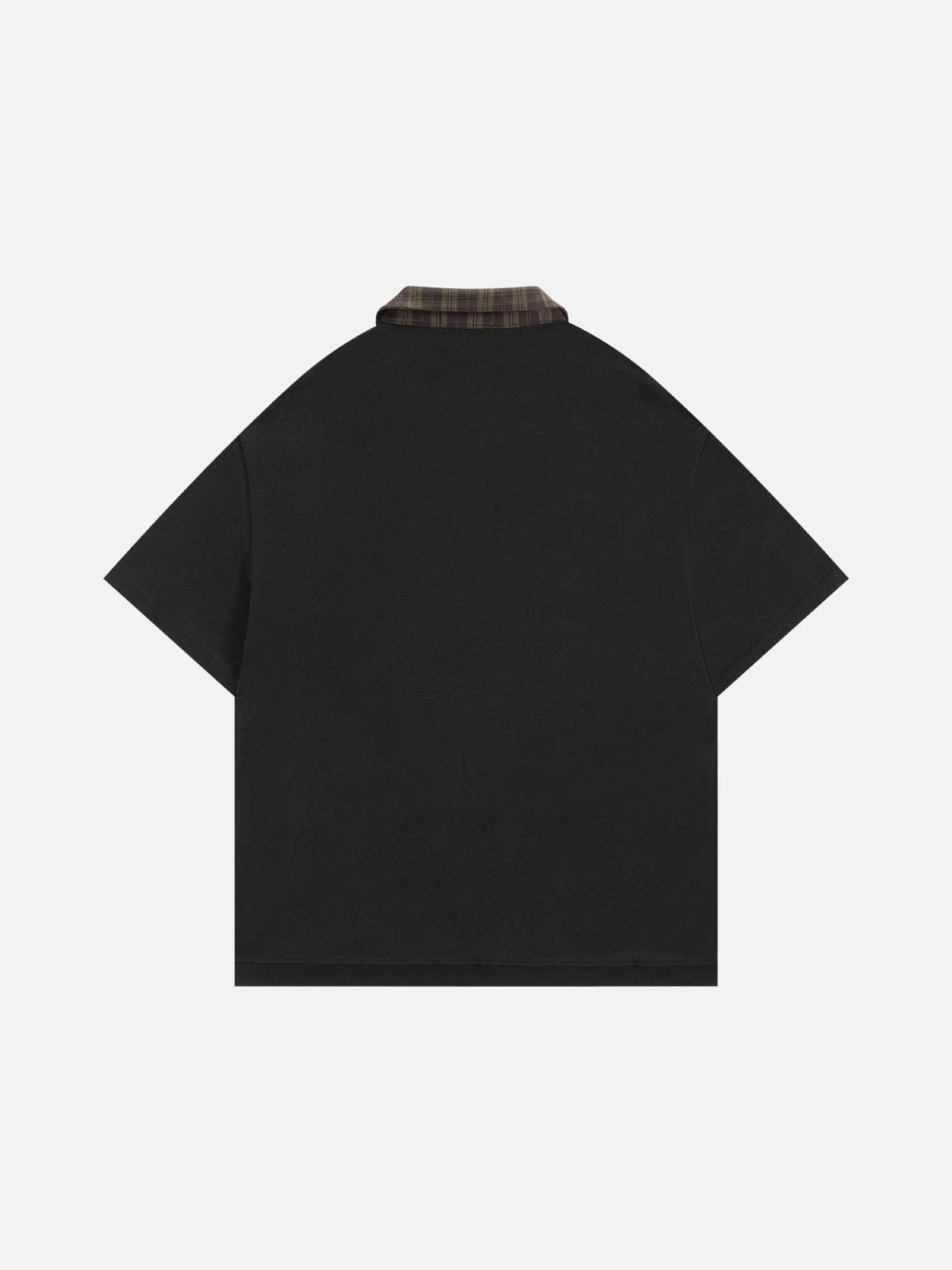 Aelfric Eden Boxy Layered Plaid Polo Tee