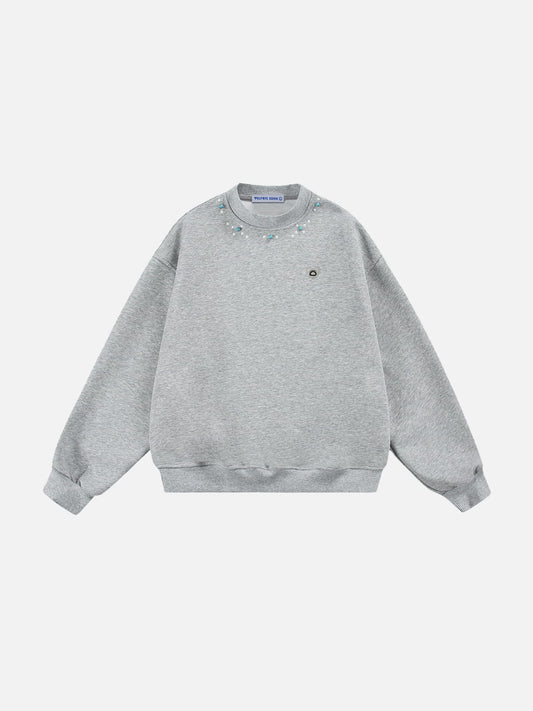 Aelfric Eden Turquoise Stud Collar Sweatshirt