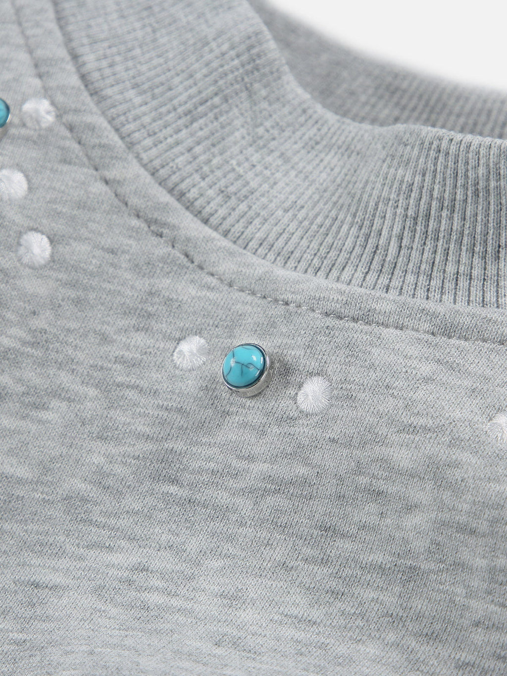 Aelfric Eden Turquoise Stud Collar Sweatshirt